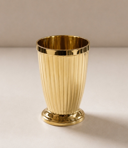 Art Deco Fluted Brass Tumbler