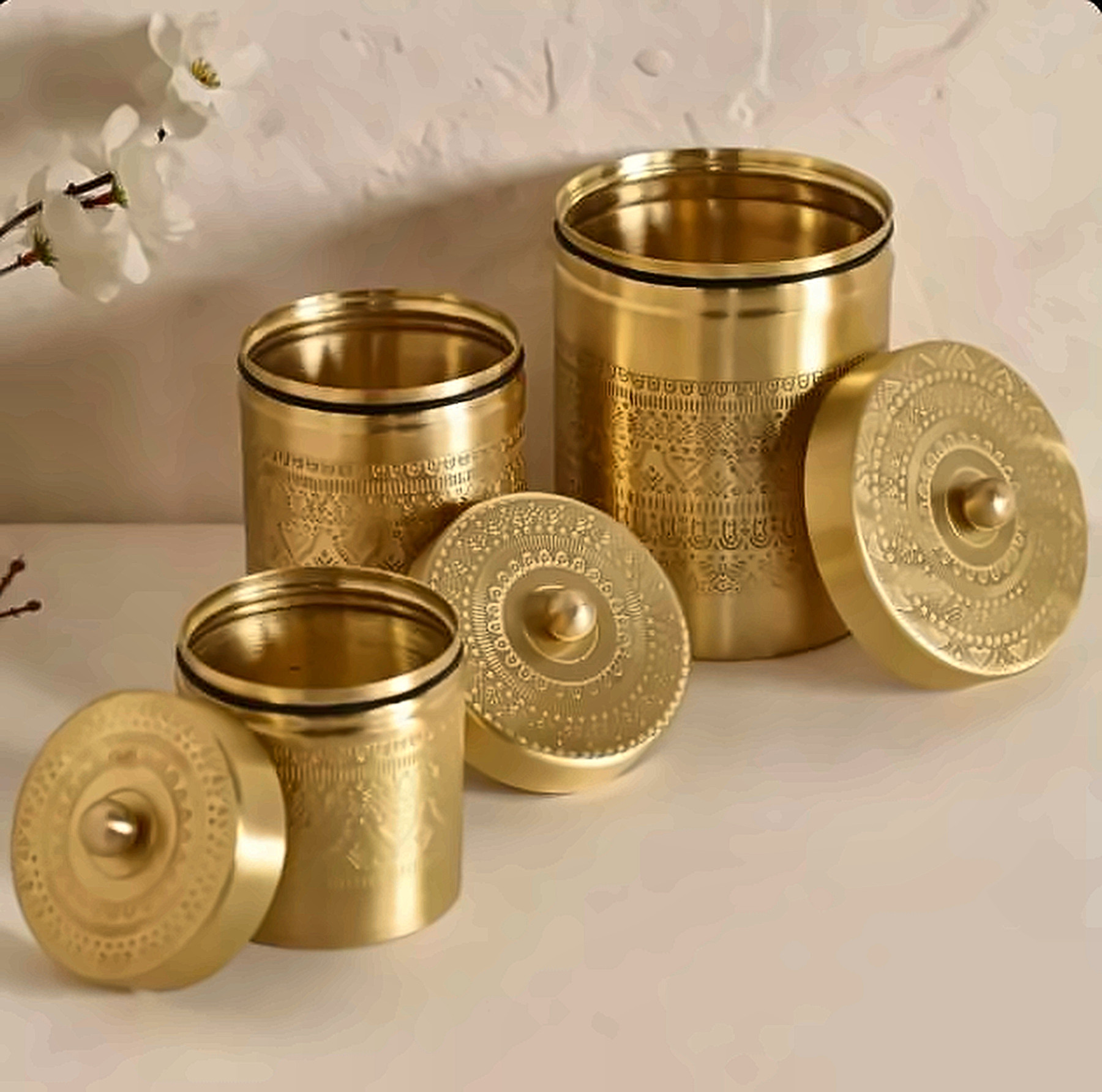 Mandala Engraved Canister Set