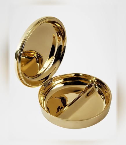 Mirror-Polished Brass Hinged Double Spice Box