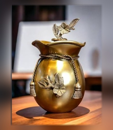 Regal Tasselled Floral Pouch Urn