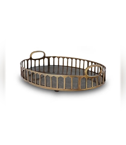 Arcade Oval Gallery Tray with Cutout Handles