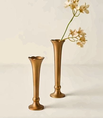 Fleur Trumpet Brass Bud Vases